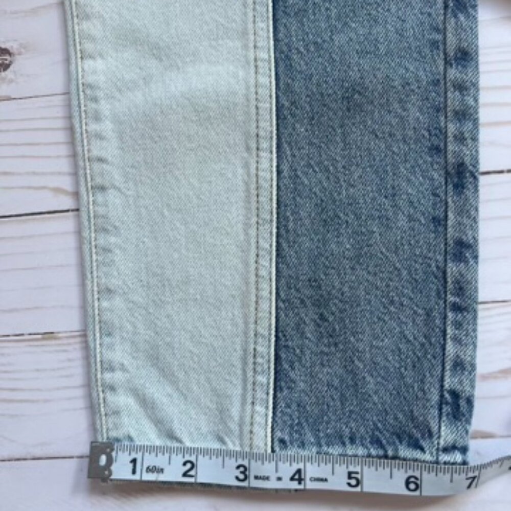 PACSUN 90s Boyfriend Jeans Y2K Retro Two Tone Blue Color Block High Rise size 26 - Picture 11 of 11